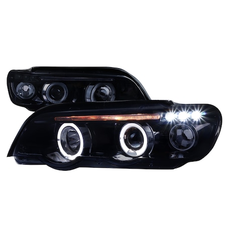 Spec-D Tuning 01-03 Bmw E53 X5 Halo LED Projector Headlight Smoked Housing LHP-X500G-TM